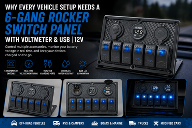 Why Every Vehicle Setup Needs a 6-Gang Rocker Switch Panel with Voltmeter & USB