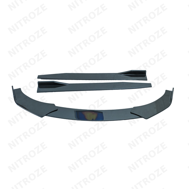 5 Piece Front Splitter & Side Skirt Kit | Gloss Black | Universal Fit