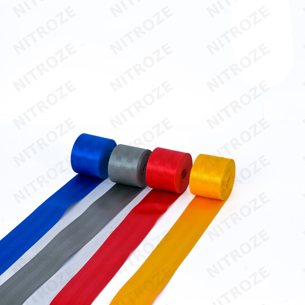 Plain Colour Seat Belt | Blue, Grey, Red & Yellow