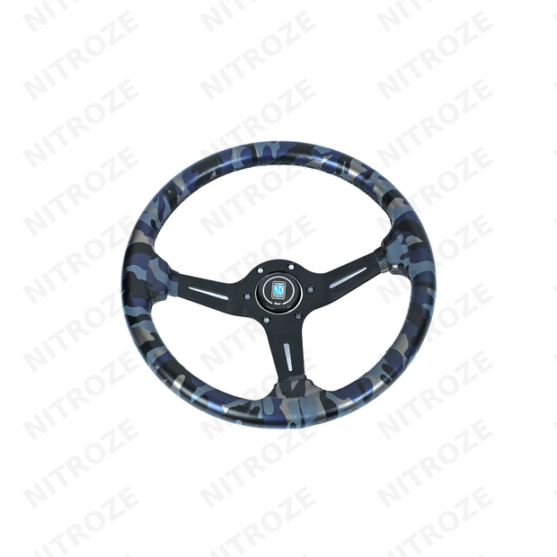 Nardi-Style Camo Steering Wheel | Blue Camo with Black Spokes