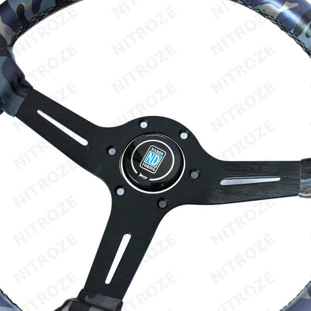 Nardi-Style Camo Steering Wheel | Blue Camo with Black Spokes