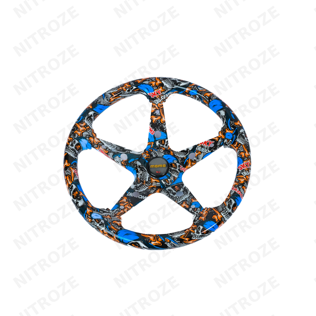 Momo-Style Sticker Bomb Steering Wheel | 5-Spoke