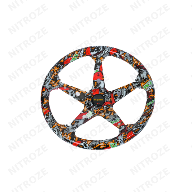 Momo-Style Sticker Bomb Steering Wheel | 5-Spoke