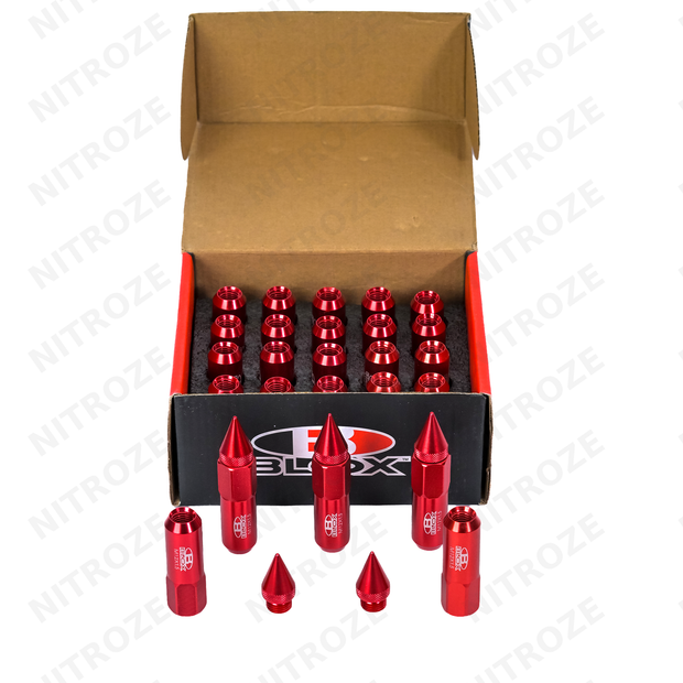 Blox-Style Spiked Lug Nuts | Red Anodised