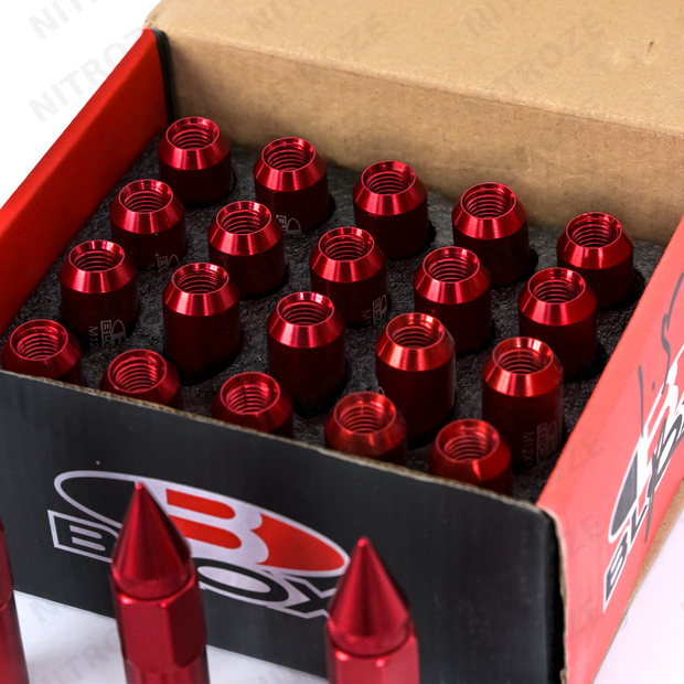 Blox-Style Spiked Lug Nuts | Red Anodised