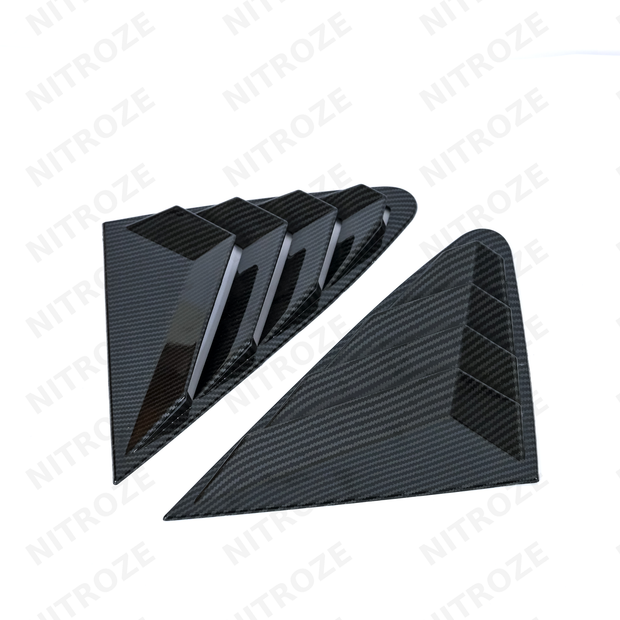 Window Louvers | Gloss Black & Carbon Finish | Volkswagen Virtus