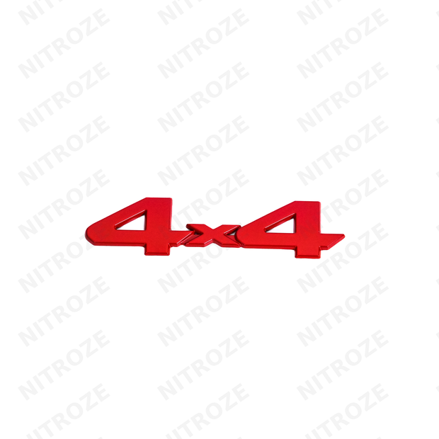 4x4 3D Metal Emblem Badge | Gloss Black & Red