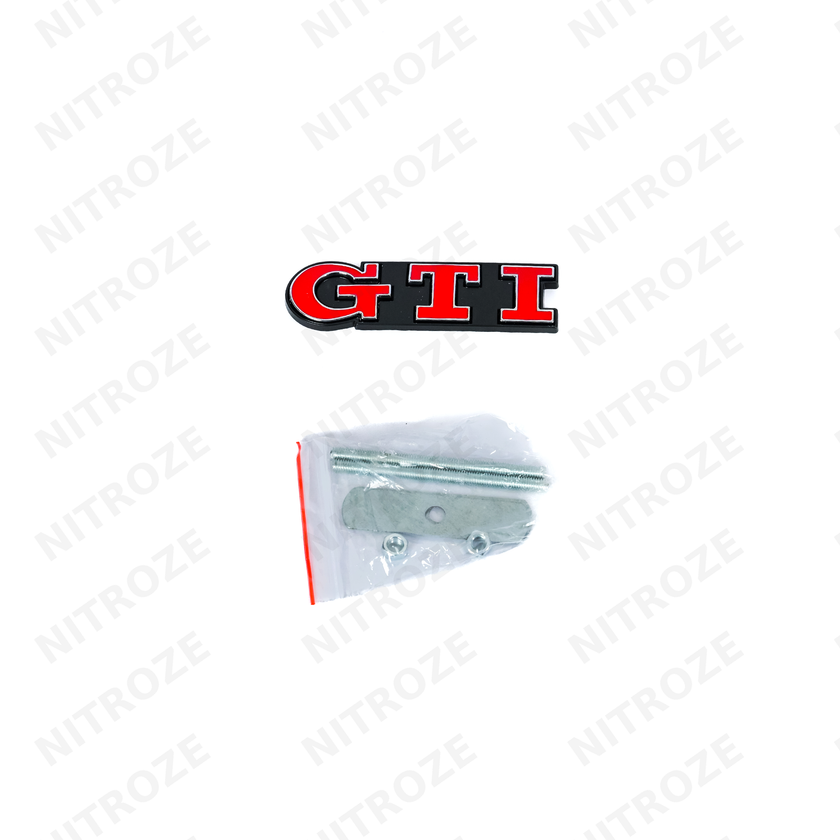 GTI 3D Metal Grille Badge | Black & Red