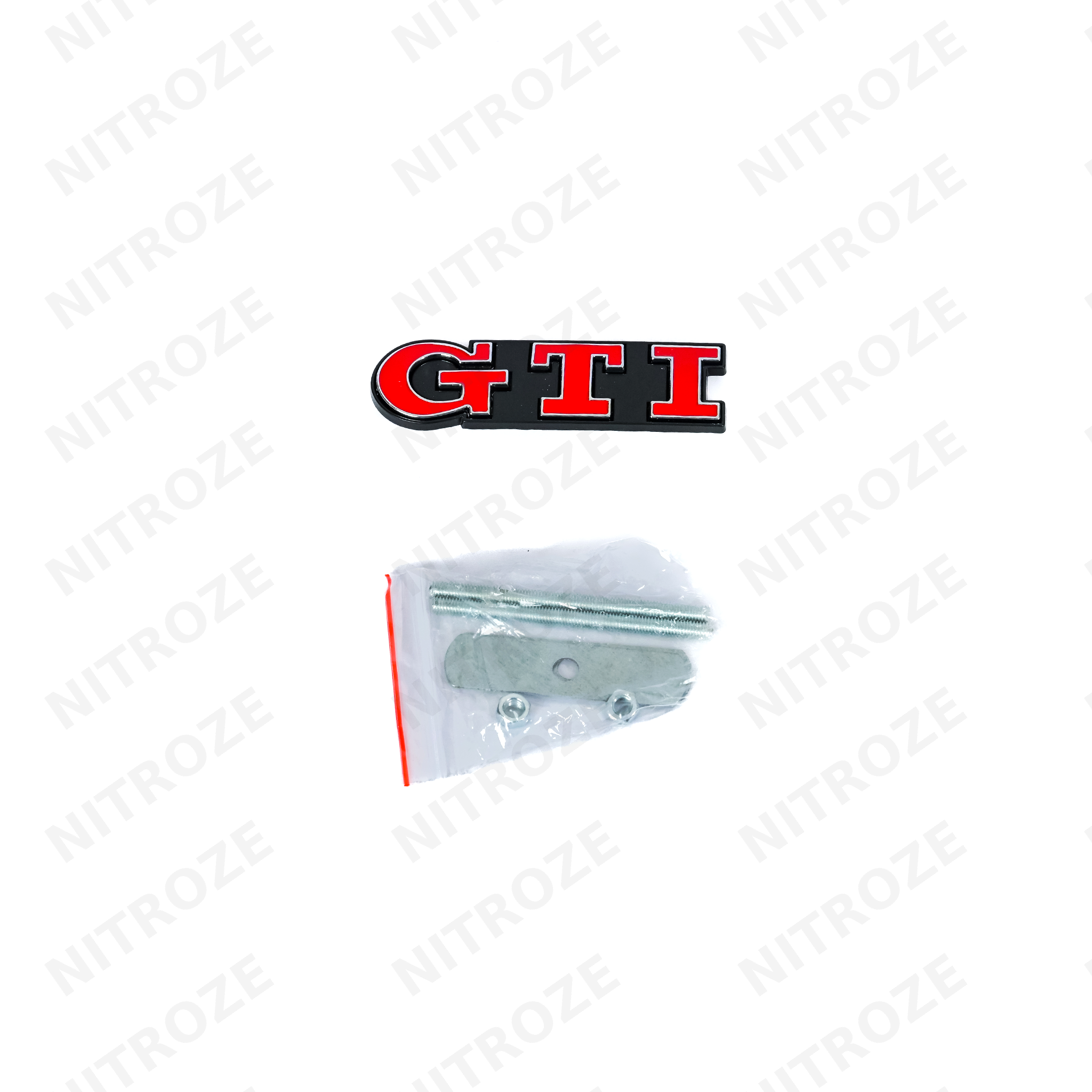 GTI 3D Metal Grille Badge | Black & Red